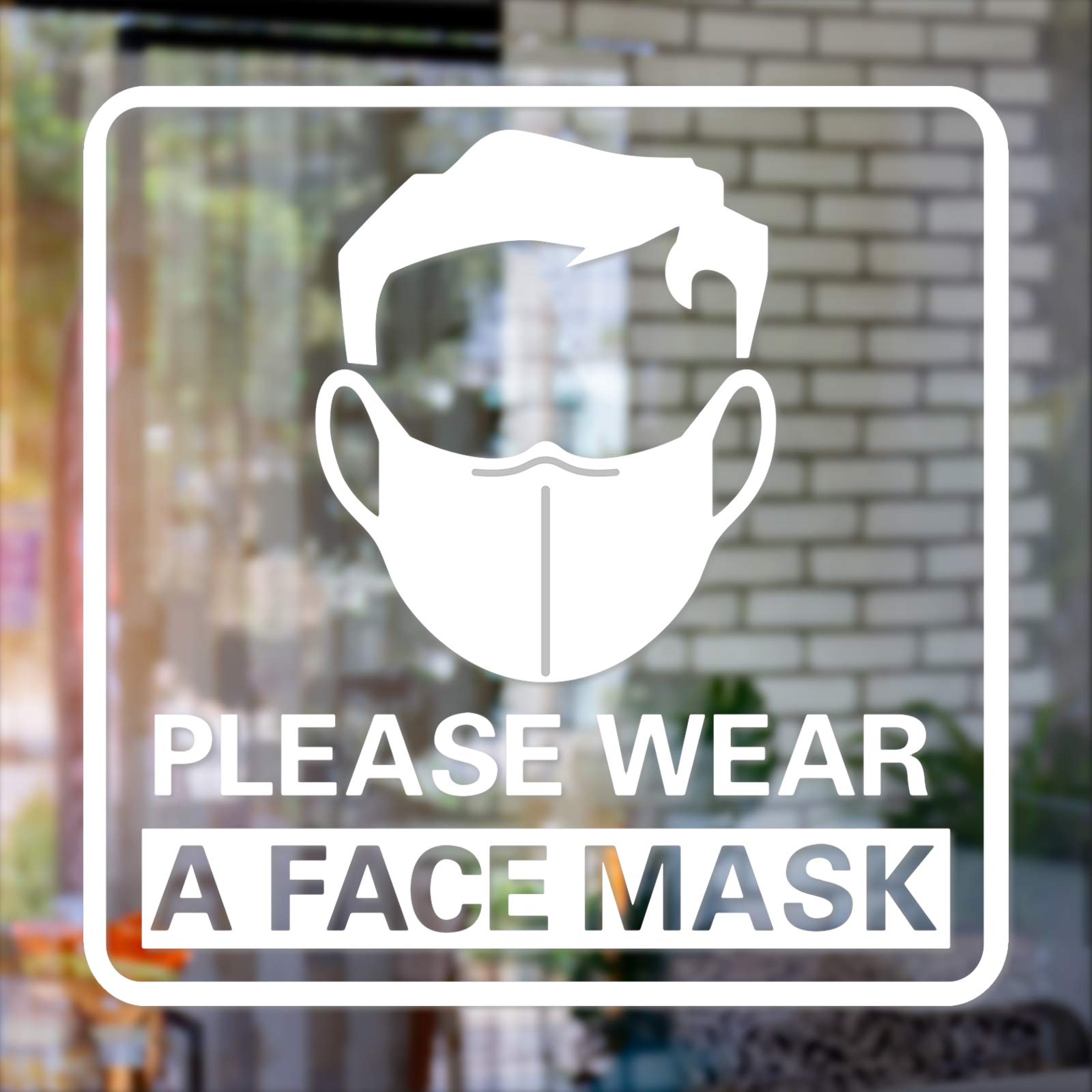 Buy 2 Pack Required Sign, Please Wear A Face ' Window Decal Window Wall ...