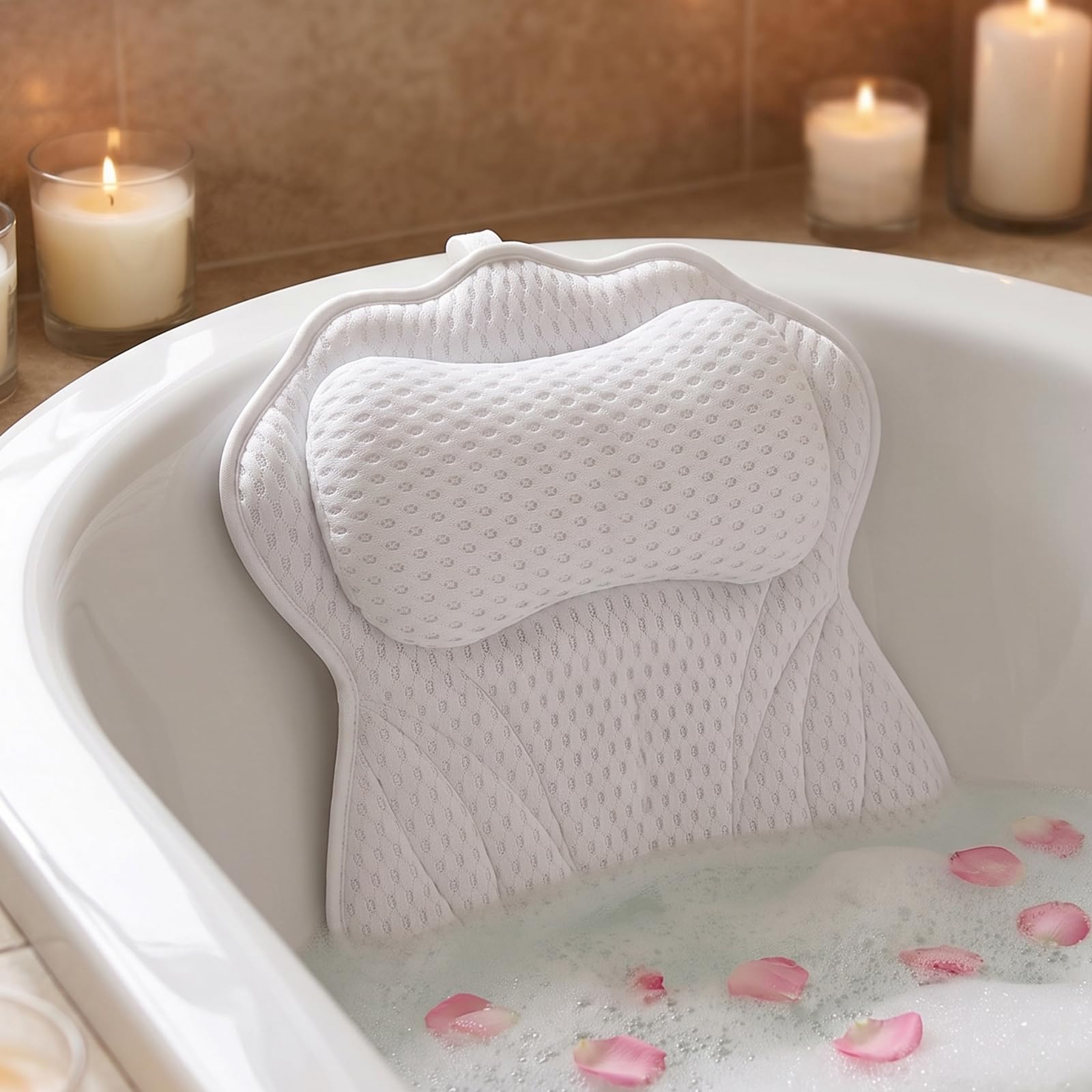 ForestM Bath Pillow for Bathtub,4D Mesh Bath Cushion for Head and Neck