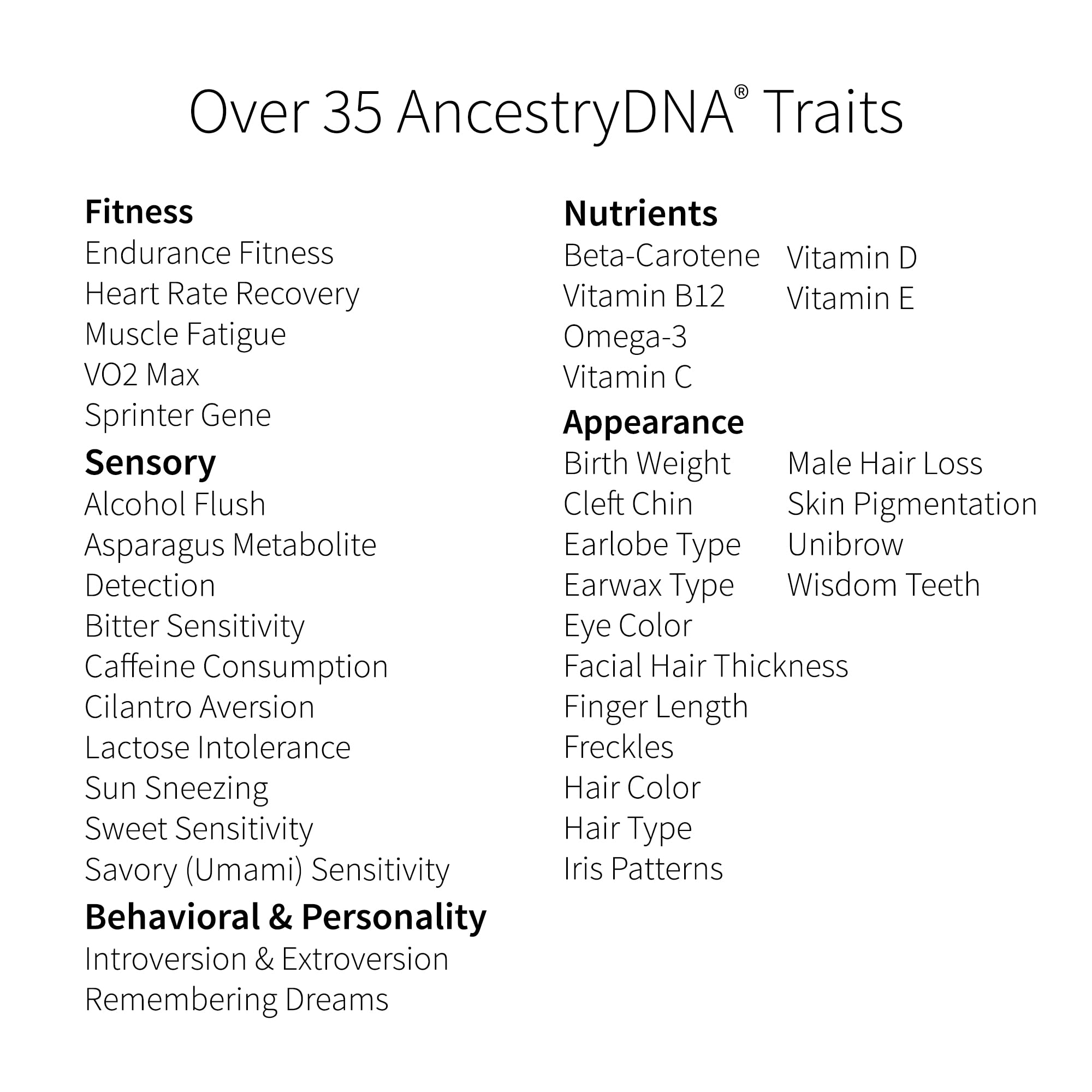 AncestryDNA con Rasgos: Prueba genética de origen étnico con rasgos, kit de pruebas de AncestryDNA con más de 35 rasgos, kit de prueba de ADN de Ancestry, kit de pruebas genéticas