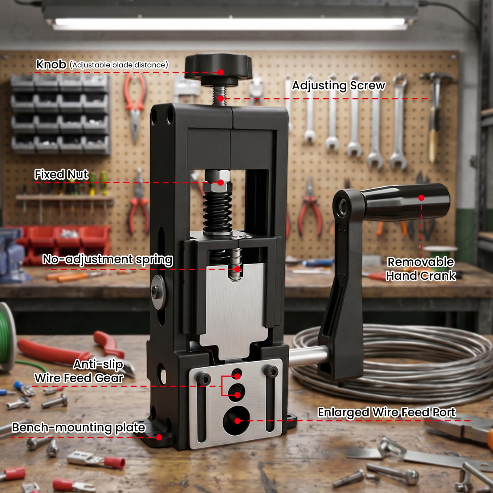 Dénudeur Câble Electrique pour Câble 1-25 mm,Machine à Dénudeur le Cuivre,avec Manivelle ou Perceuse,Machine a Dénudeur pour Recyclage Cuivre Des Fils(Contient 2 Lames)