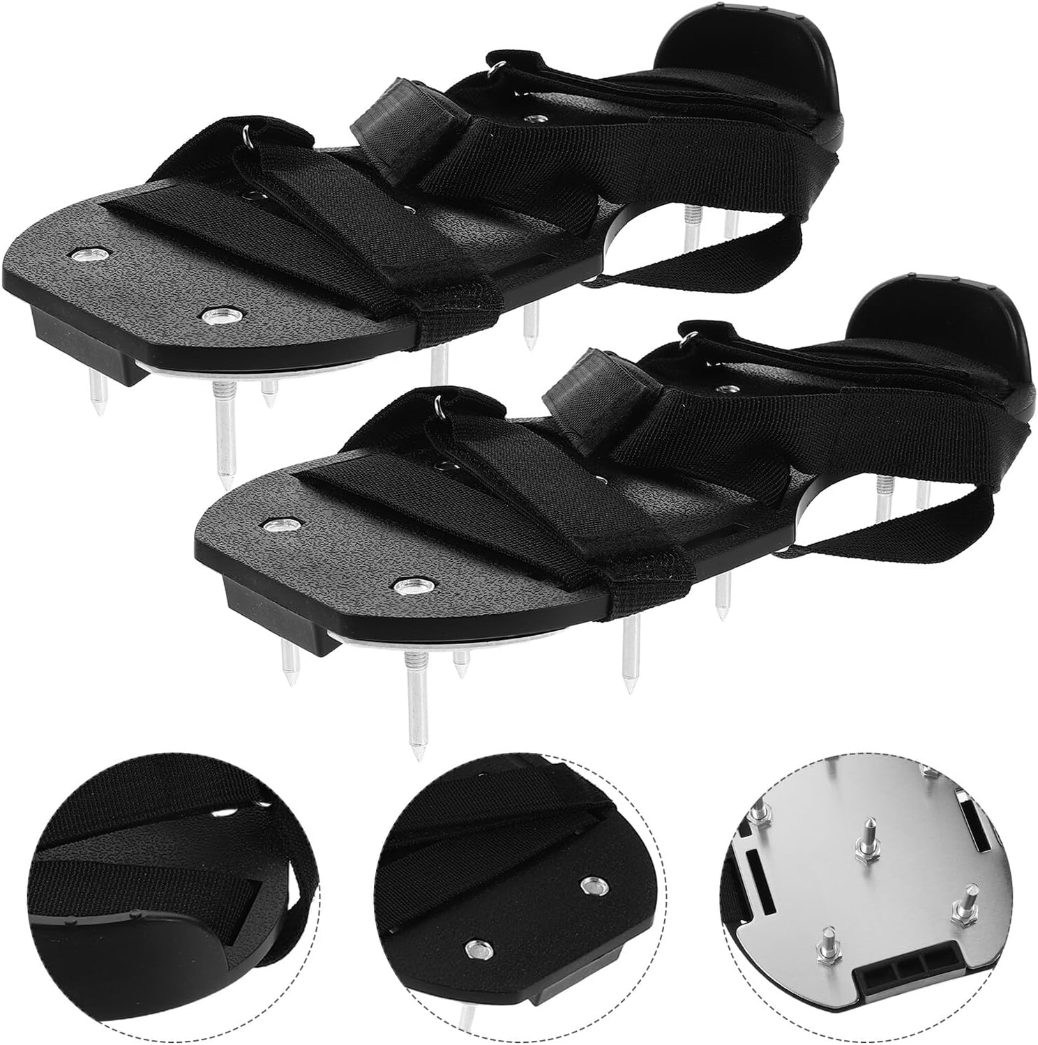 Lawn Aerator Shoes with 4.5cm Sharp Spikes Garden Soil Aerating Shoes with Adjustable Straps for Lawn Care and Grass Upkeep