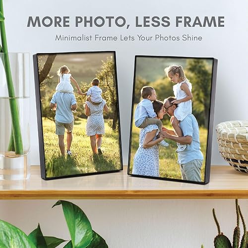 Miniatura 2 de Mantello - Portarretratos de carga frontal de 5 x 7 pulgadas, negro, para colgar en pared, para mesaescritorio portarretratos múltiples para galería