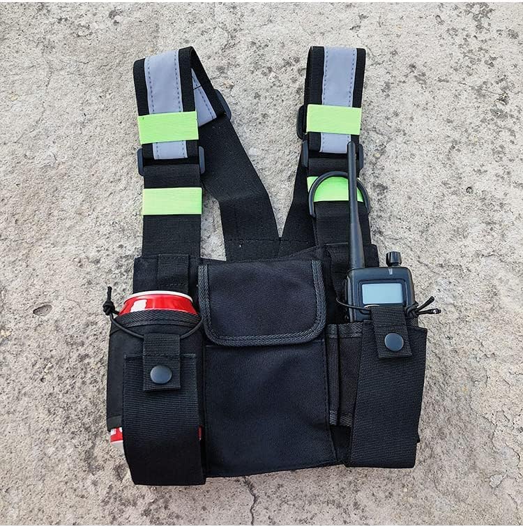 IRISFLY Radio Chest Harness Holder Vest Rig, Walkie Talkies Radio Chest Harness with Front Pouches and Zipper Bag - Image 3