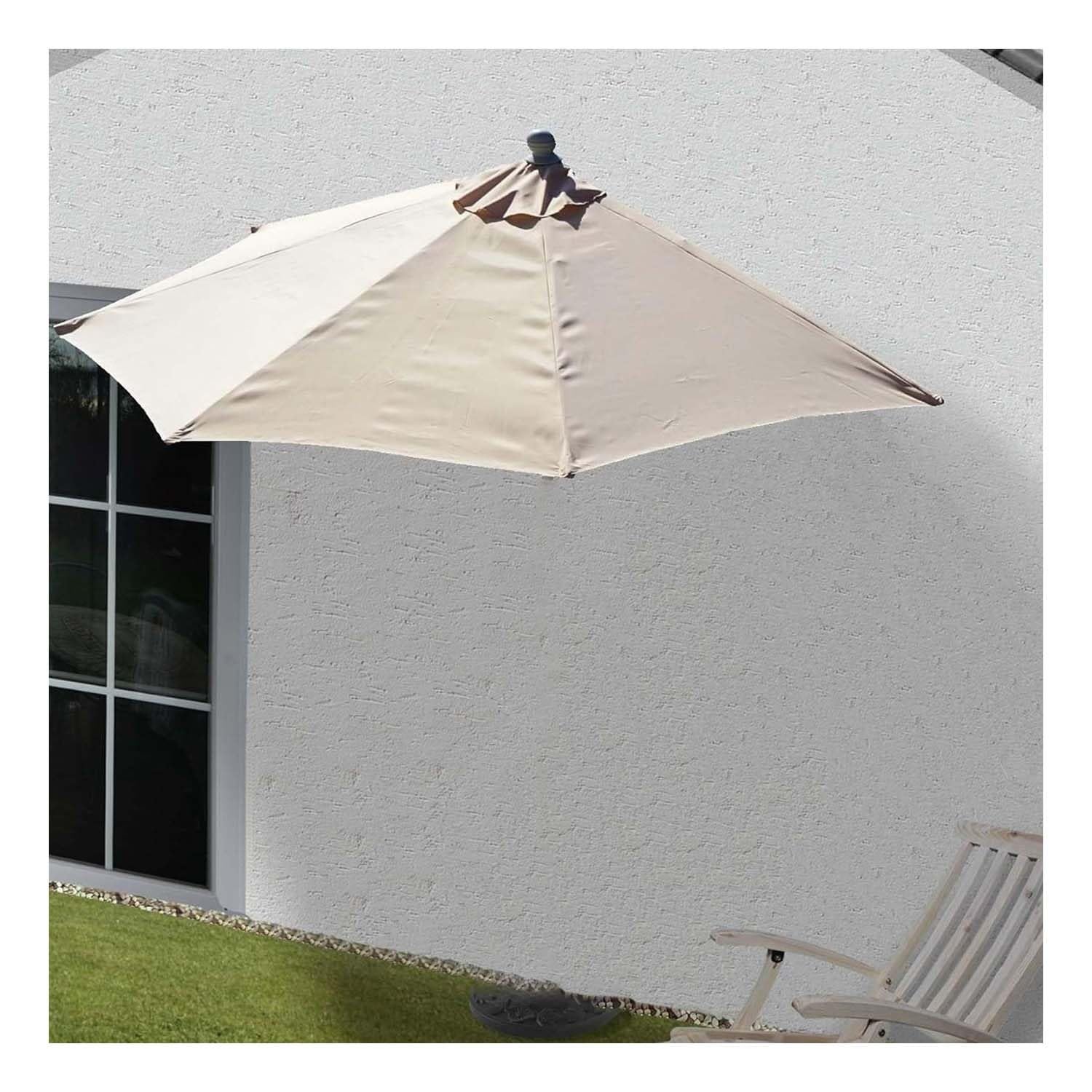 Sombrilla semicírculo 270 cm toldo de repuesto blanco para pared