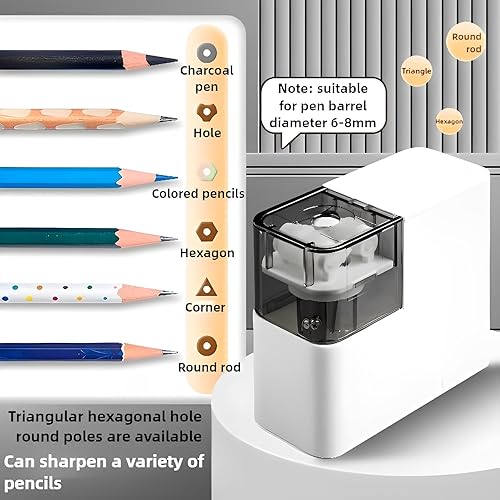 Miniatura 6 de Sacapuntas eléctrico a pilas para niños, escuela, hogar, oficina, para lápices y lápices de colores No. 2