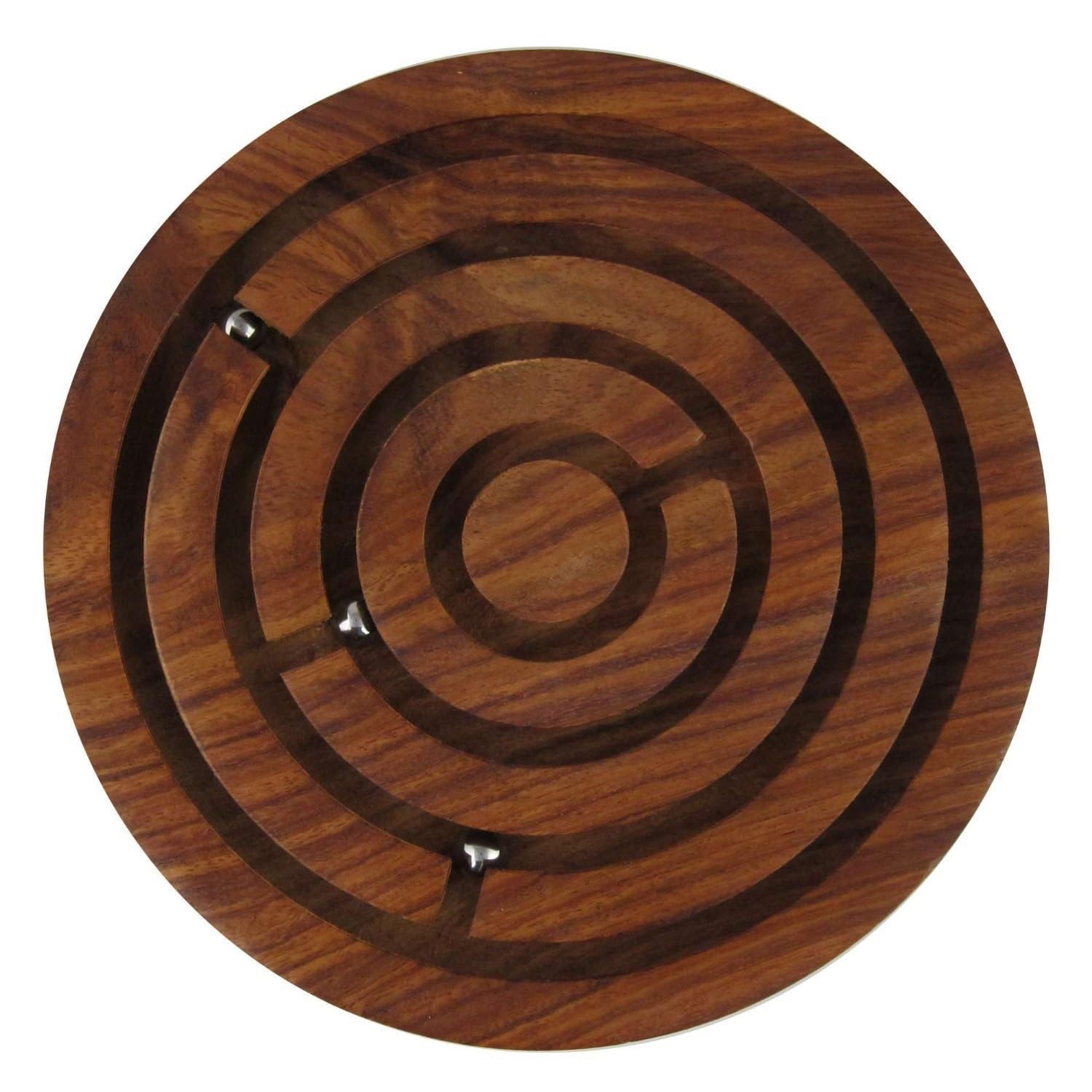 Toys Nagar 4 inch Wooden Game Plate Round Jigsaw Puzzle Labyrinth Handmade Board Game Ball in Maze Indoor Puzzle Game for Young Adults|Dark Brown(1Pcs) (B0DB2V4GN8) Amazon Price History, Amazon Price Tracker