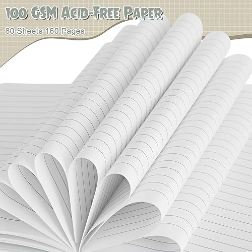 Miniatura 4 de Laumoi Paquete de 14 cuadernos rayados de 5.5 x 8.2 pulgadas, cuaderno de tapa dura A5, bloc de notas con rayas universitarias con soporte para