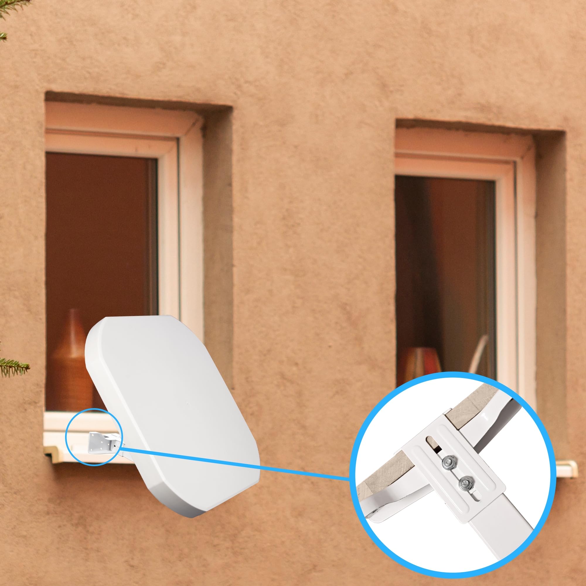 Flache Satellitenschüssel Optimal für Astra 1 (19.2 E) wetterfest Satellitenantenne Two Ports