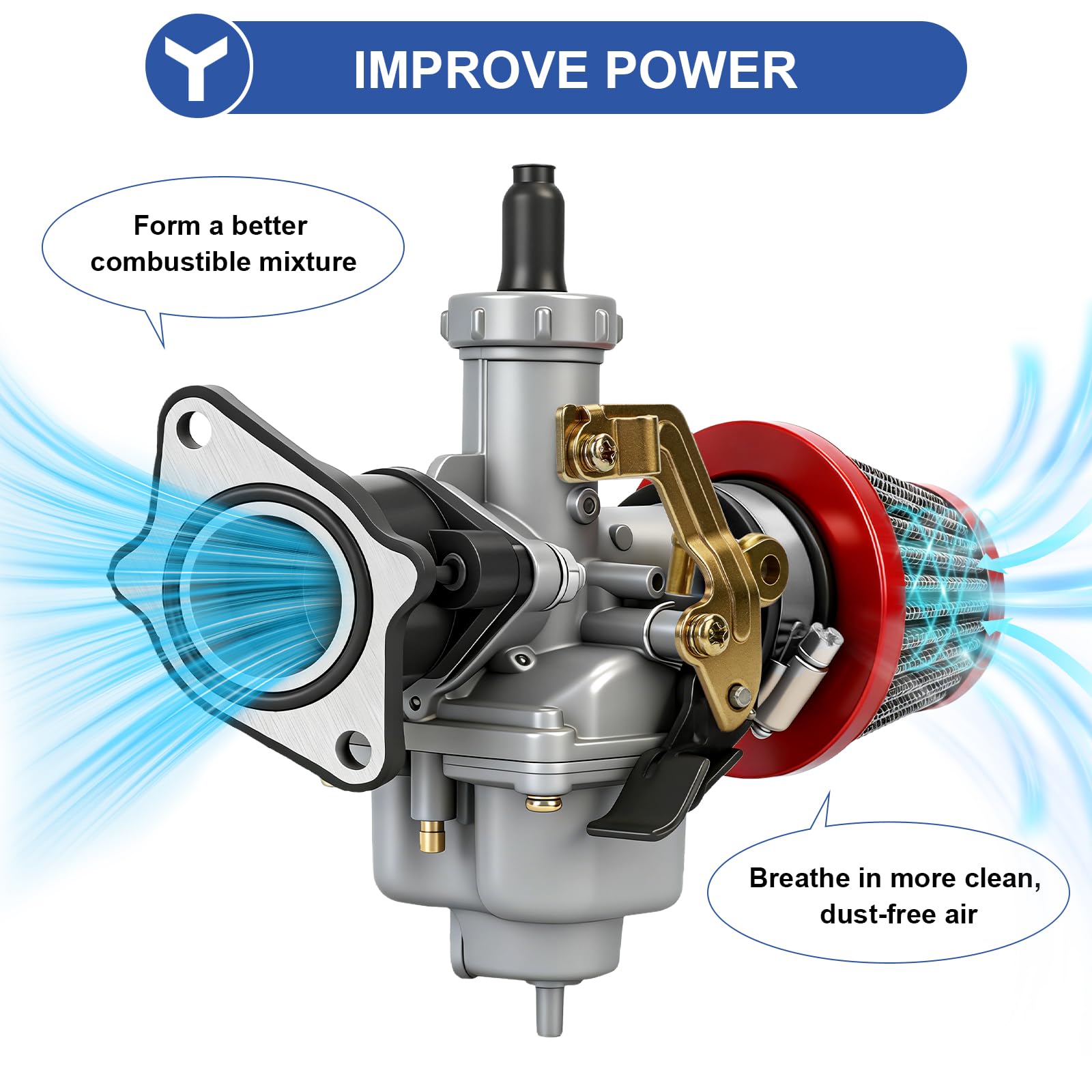WOOSTAR Collecteur D'Admission Carburateur 30mm - Compatible 4 Temps 200cc 250cc GY6 Taotao ATV Quad Scooter