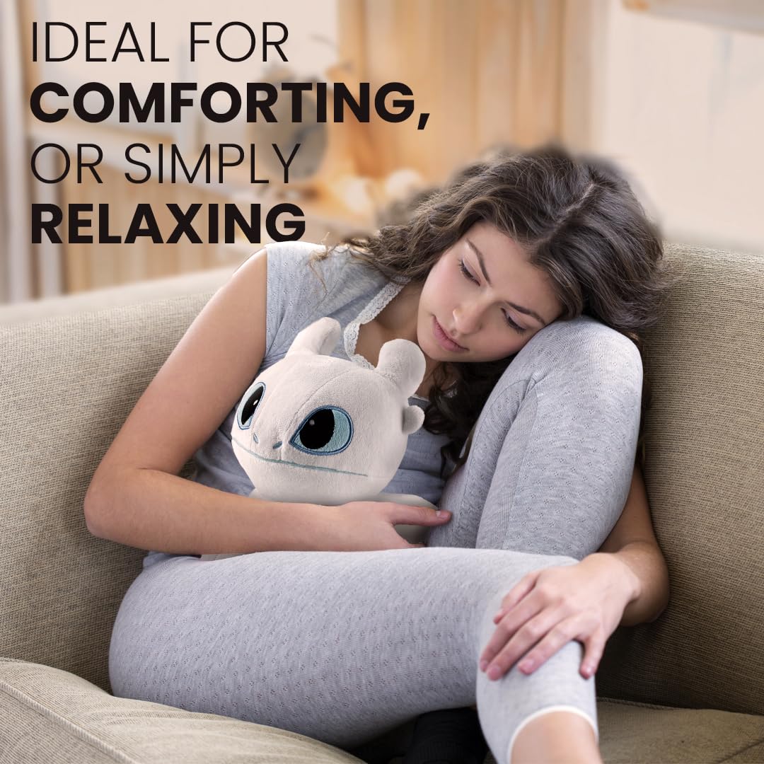 BIOSYNEX - Peluche Bouillotte Micro-Ondable avec Billes d'Argile Dragons - Doudou Bien-Être Lavable en Machine - Chaleur Douce et Réconfortante - Dès la naissance (Furie Eclair)