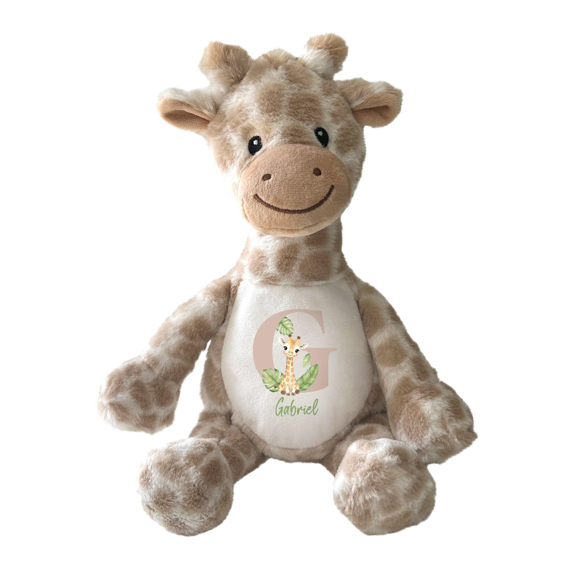 Personalised Giraffe Teddy Bear New Baby 1st Birthday Gift Name — image 1