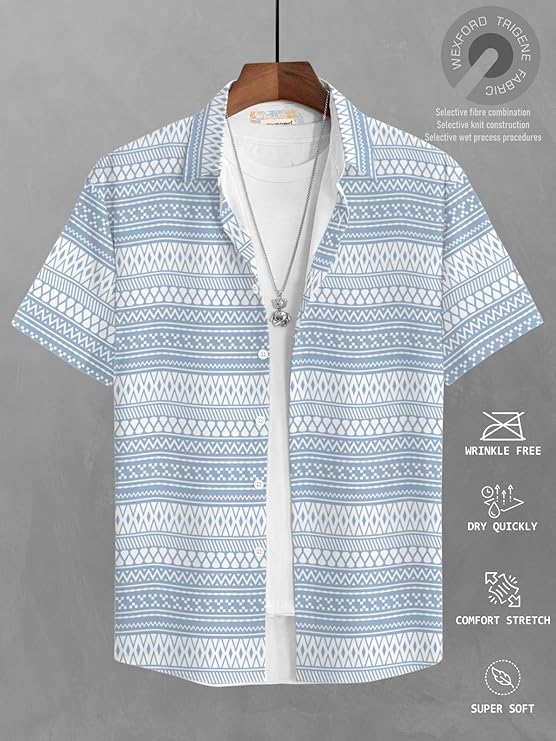Style meets comfort with the BULLMER Trendy Regular Fit Printed Casual Shirt for Men. Designed for the modern man, this shirt effortlessly blends sophistication, durability, and comfort — perfect for work, parties, or everyday wear. image 5