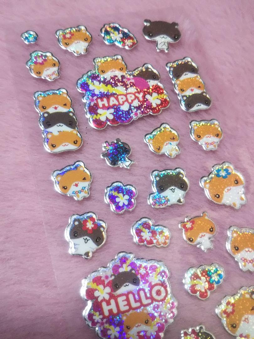 Amazon.co.jp: ハムスター ハムちゃん きらきら シール 平成レトロ