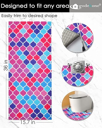 Miniatura 2 de godehone Tapetes de ducha antideslizantes sin ventosas, tapetes de baño de lufa de PVC, tapetes de lufa para ducha y baño, secado rápido, 15.7 x 36