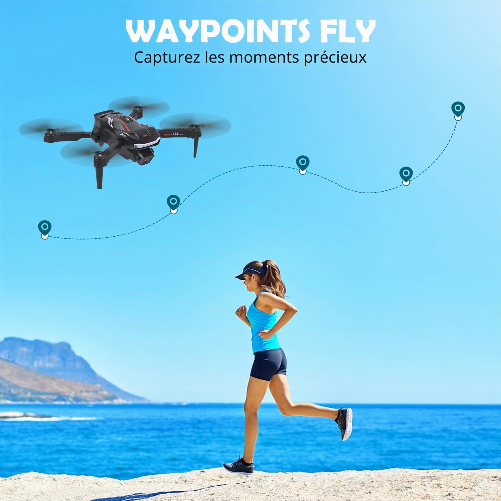 Wipkviey Mini Drone Avec Caméra 1080P HD – Parfait Pour Les Débutants Et Enfants, Décollage/Atterrissage 1 Touche, Flips 3D, Mode Sans Tête, 2 Batteries, T25