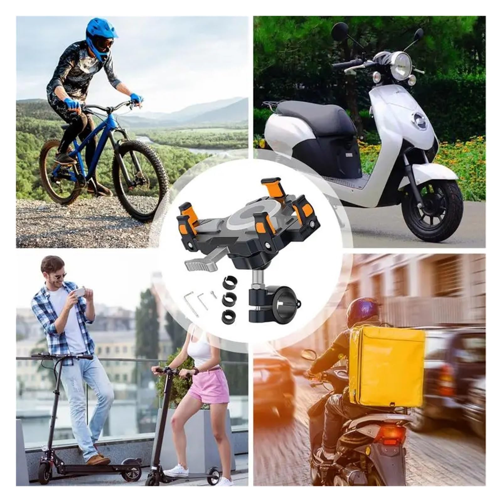 Porte Smartphon Velo Support De Téléphone De Vélo Résistant Aux Chocs pour Moto Vélo Scooter Bouton De Verrouillage Guidon Support De Téléphone Support Telephone Velo