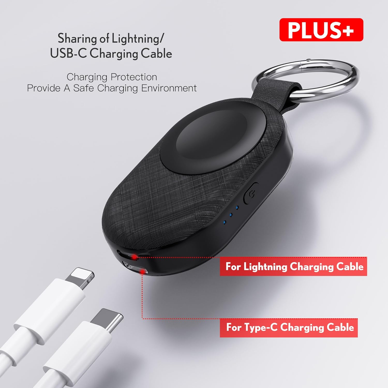 PZOZ Portable Apple Watch Wireless Travel Charger, 1200mAh Power Bank iWatch Fast Charging with Car Keychain, Adapter Compatible with Series Ultra 10 9 8 7 6 5 4 3 2 SE (Black) image 2 of 6 B0BXX95HMY