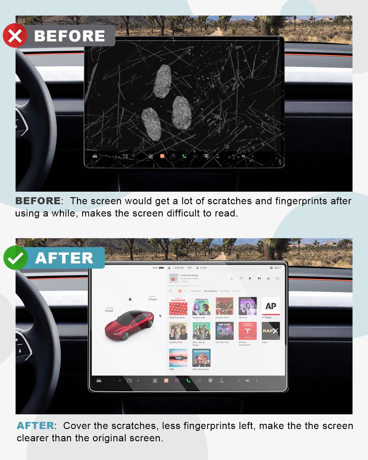 CDEFG Compatible con 2025 2026 Nuevo Tesla Model Y Juniper Navigation Protector de Pantalla de Cristal Templado QHD 16 pulgadas resistente a los arañazos GPS 9H Protector de pantalla Auto Navi