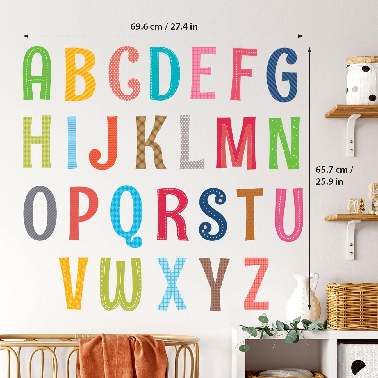 DECOWALL DS8-1701A Uppercase Alphabet and Wall Stickers Decals ABC ...