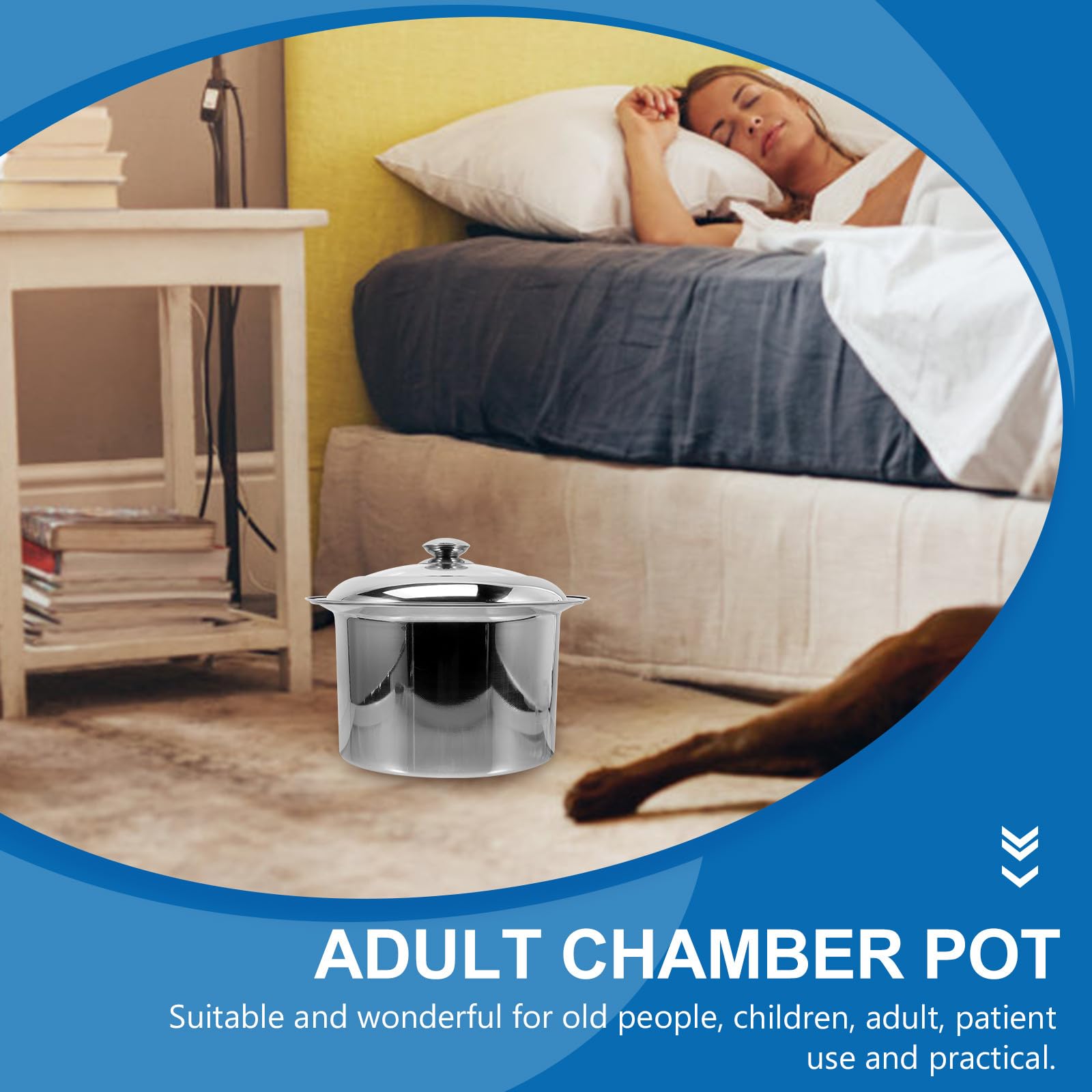 Escupidera para Niños de Acero Inoxidable Tapa, Práctica y Conveniente para Uso en Casa, Orinal Portátil Resistente y Duradero para Pacientes y Adultos