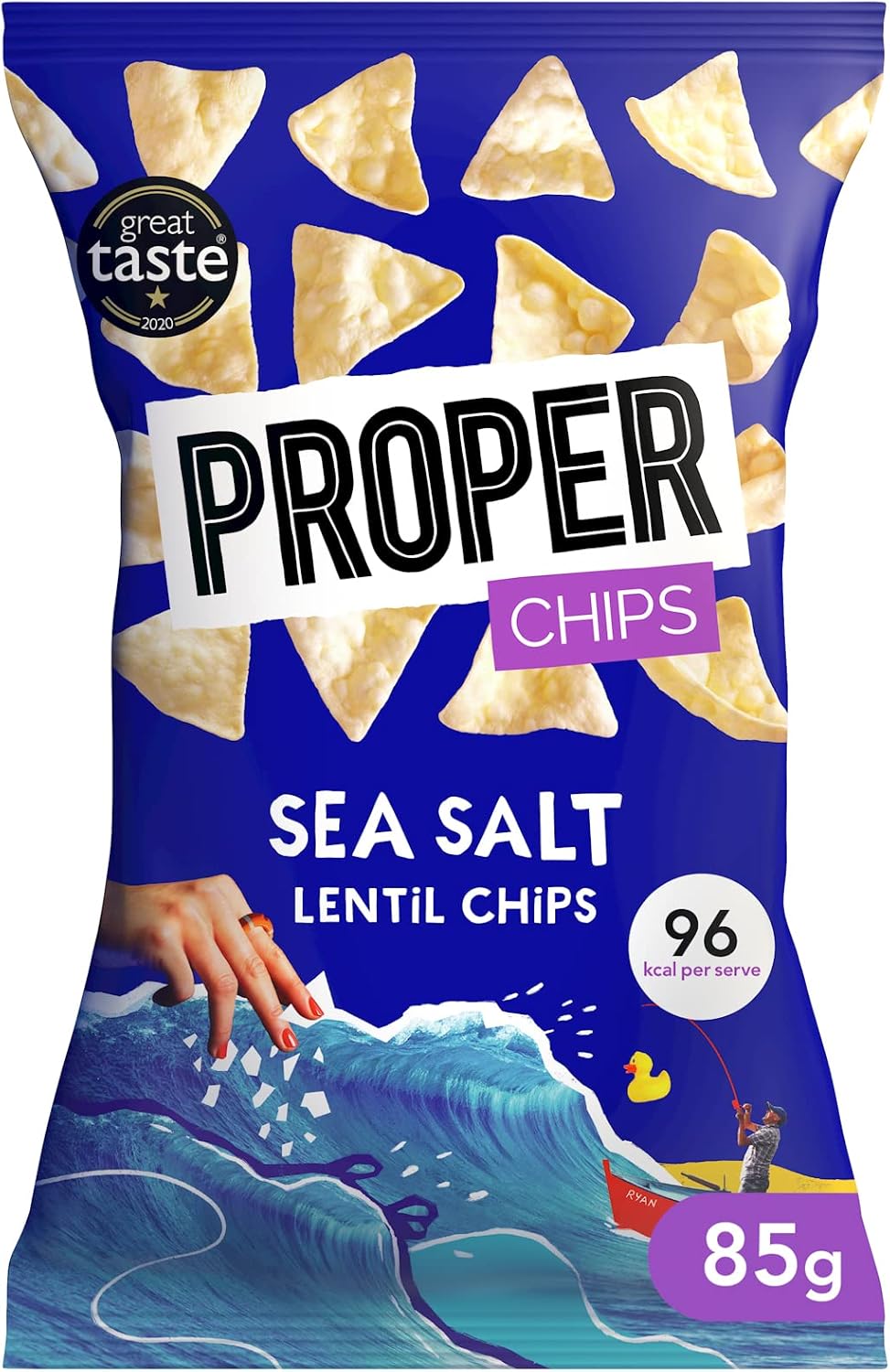 PROPER PROPERCHIPS Lentil Crisps Vegan Gluten Free Snack Packs, 1 x 85g