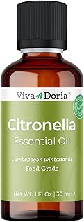 Viva Doria Citronella Essential Oil, 100% Pure, Natural Citronella Essential Oil, Undiluted, for Aromatherapy | Food Grade, 30 mL (1 Fluid Ounce)