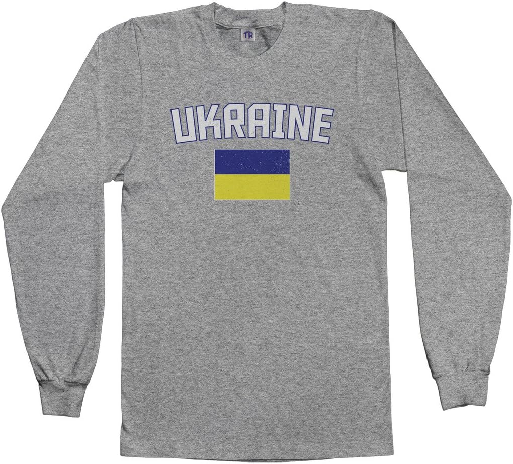 Threadrock Men's Ukraine Flag Long Sleeve T-Shirt