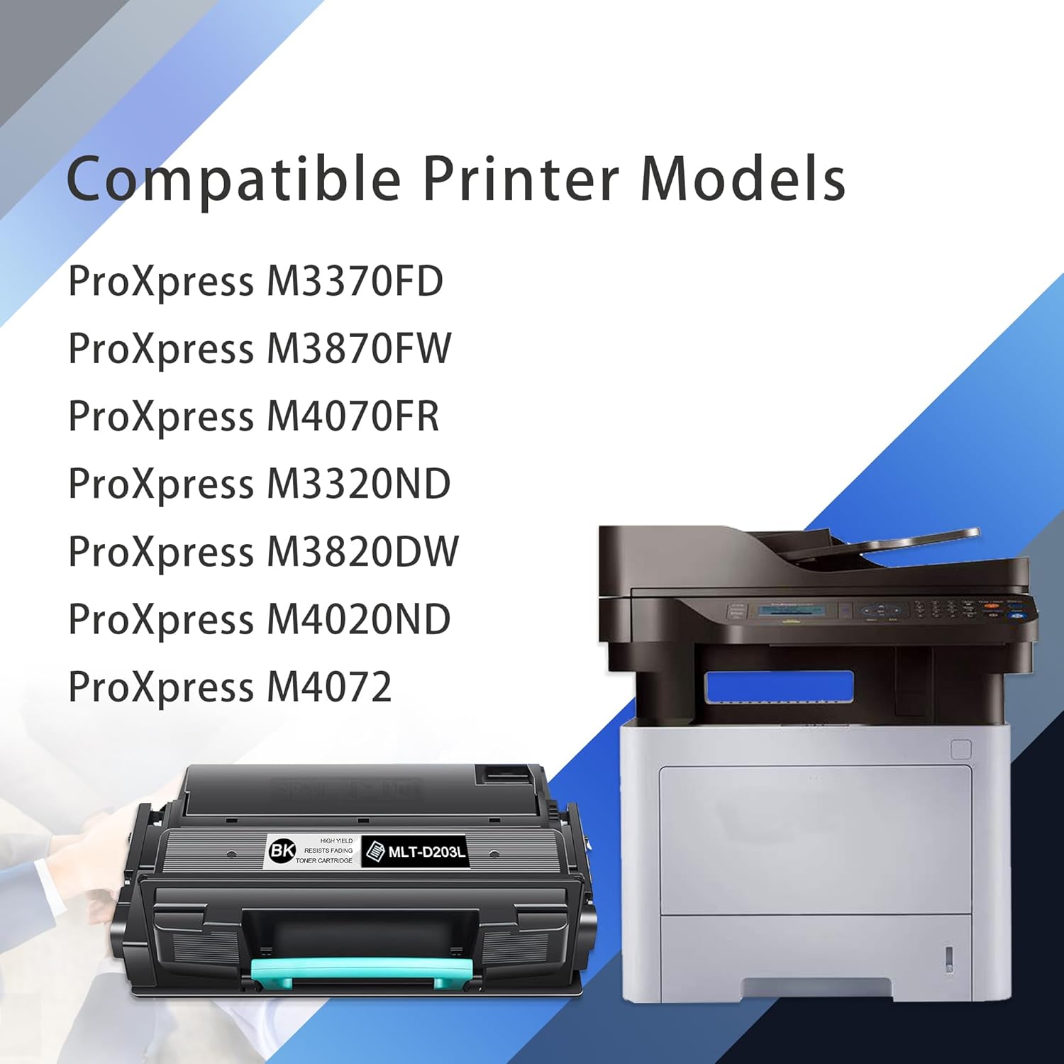 MLT-D203L High Yield Toner Cartridge 2-Pack Replacement for Samsung D203L MLTD203L Toner for ProXpress M3320ND M3820DW M3370FD M3870FW Printer Toner (Black)