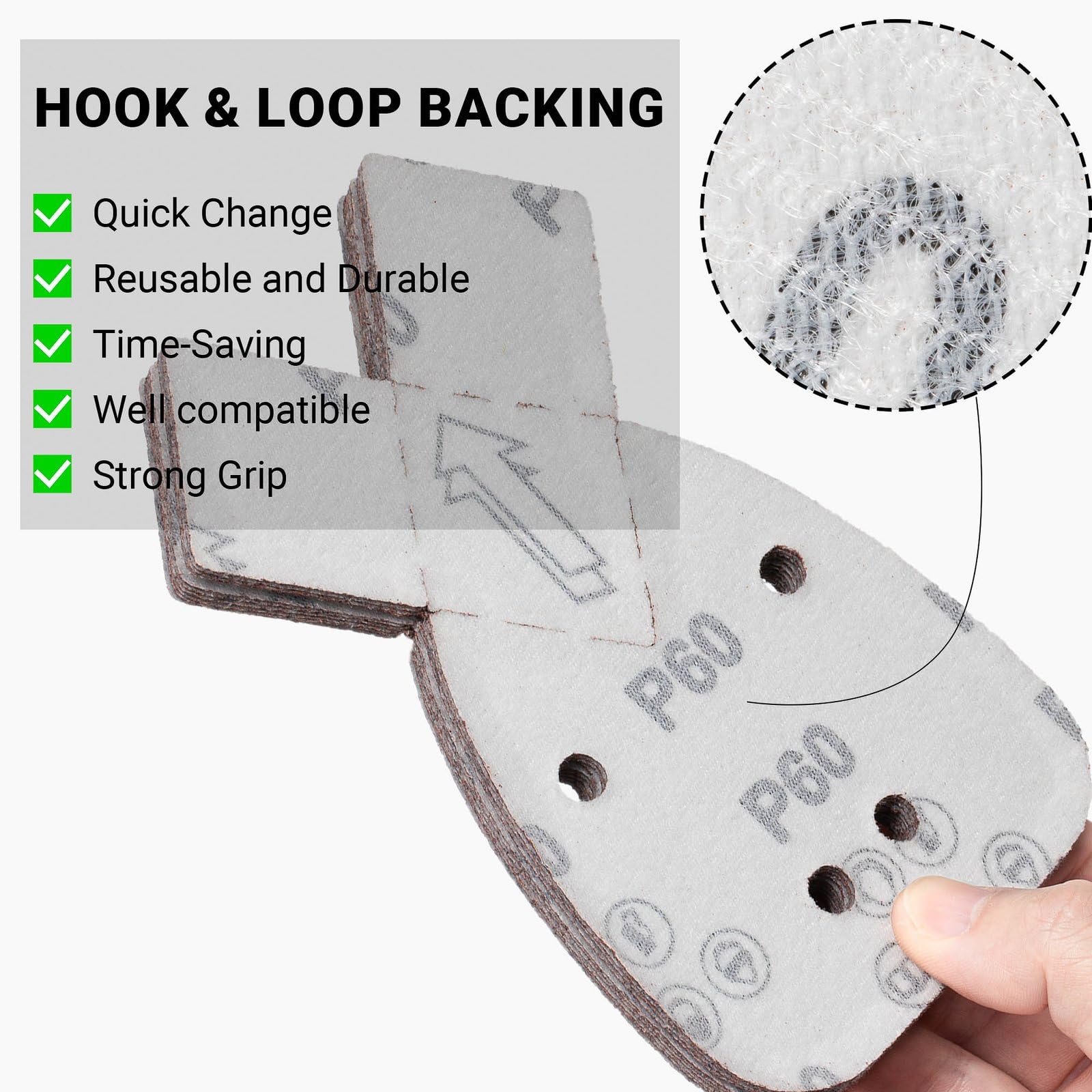 20 Fogli Carta Vetrata Grana 120 Per Levigatrice Mouse - Adatti Per Black Decker, Legno, Metallo - Foto 6