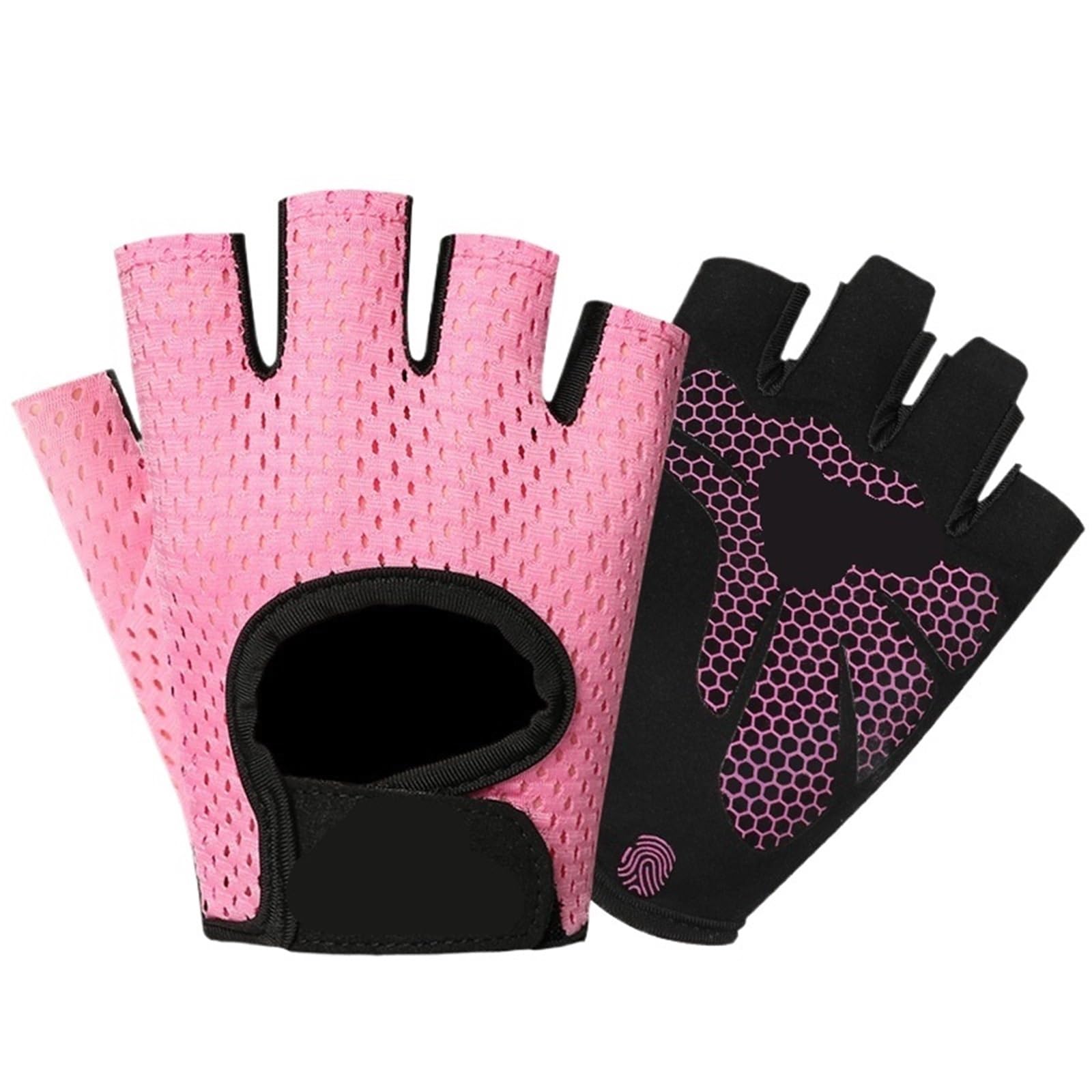 Guanti Da Fitness Guanti da allenamento sportivi con mezze dita Guanti da fitness traspiranti antiscivolo Guanti da ciclismo all'aperto Equipaggiamento protettivo for sport indoor Per Fitness(Pink,X-L