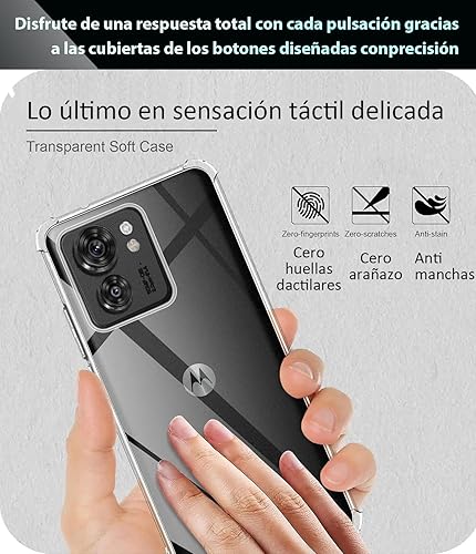 Funda para Motorola Moto Edge 40 5G / Edge 2023 5G (US) TPU transparente con cuatro esquinas funda protectora transparente suave