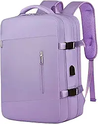Mochila de Viagem, Mochila Feminina, Mochila Masculina, Mala de Mão10kg, Notebook, Reforçada, Grande, Resistente, Impermeável, Expansível, Escola, Trabalho, Preta,