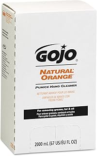 Gojo 7255 Natural Orange Pumice Hand Cleaner Refill, Citrus Scent, 2000Ml, 4/Carton