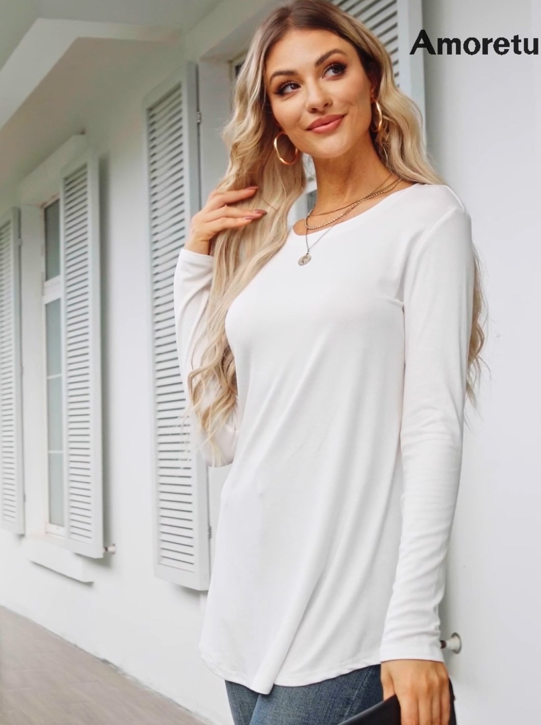 Tee-shirt Col Rond Et Manches Longues - Coloris TAUPE - Armand Thiery