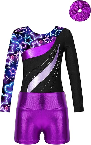 YiZYiF Enfant Fille Justaucorps Gymnastique Strass Léotard Ballet