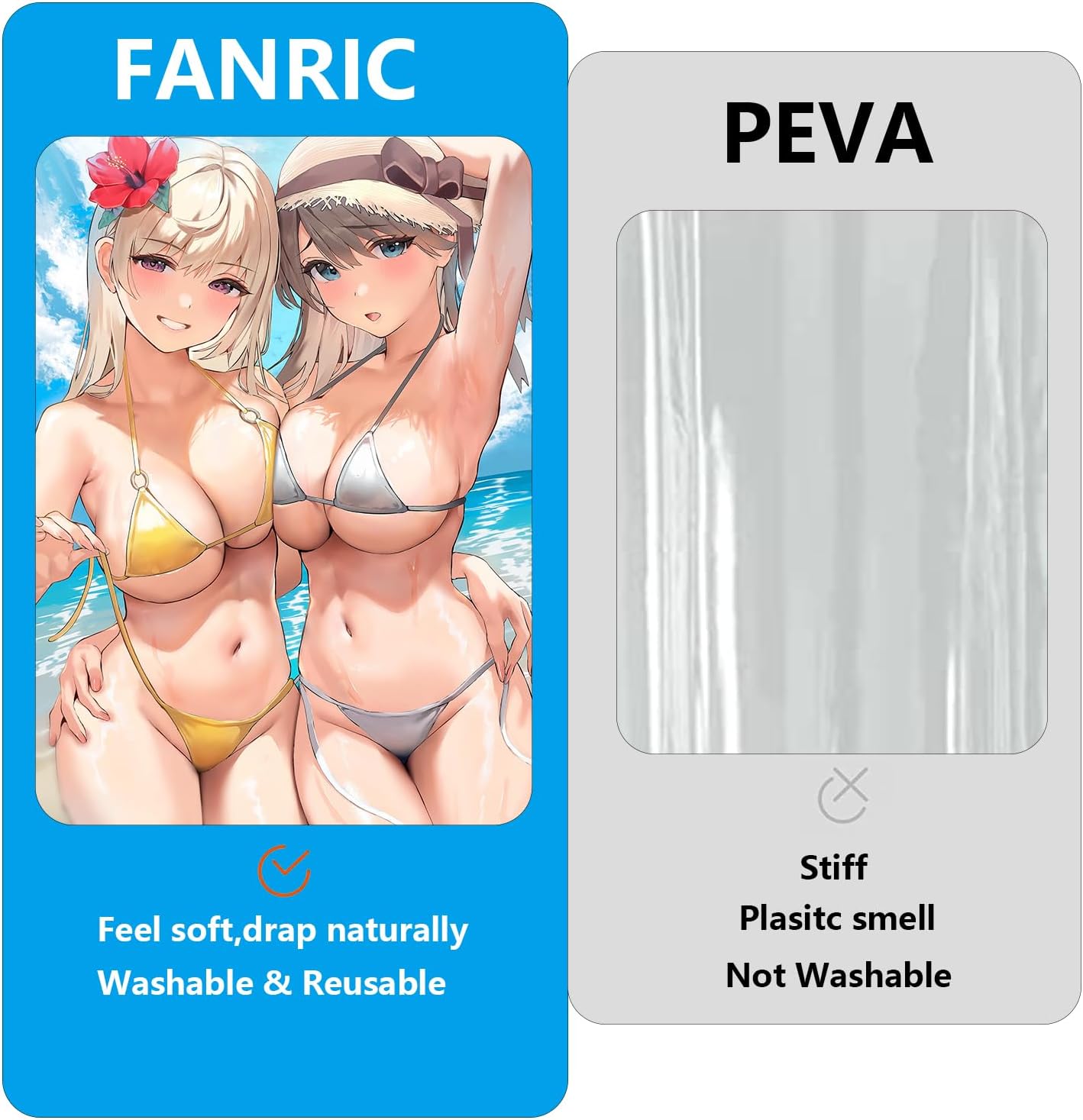 Cute Girls Shower Curtains,Sexy Women Curtains Sexy Girl Print Bathroom Curtains with Plastic Hooks, Yellow