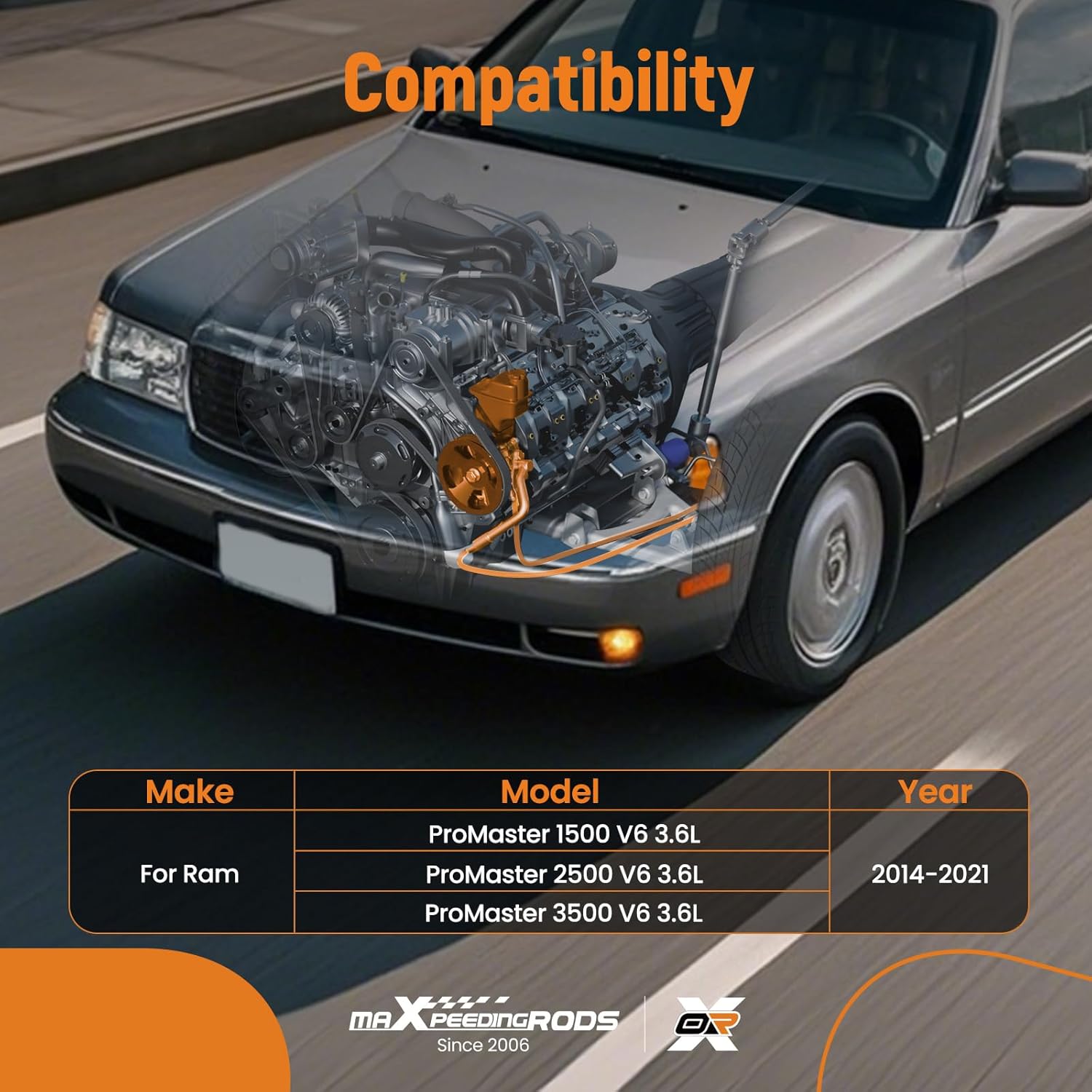 HP10365 ALPHA HD™ Air Suspension for 2013-2024 RAM ProMaster 1500/2500/3500  & 2025- maXpeedingrodsパワーステアリングポンプ Ram ProMaster 1500/2500 / 3500 V6 3.6L