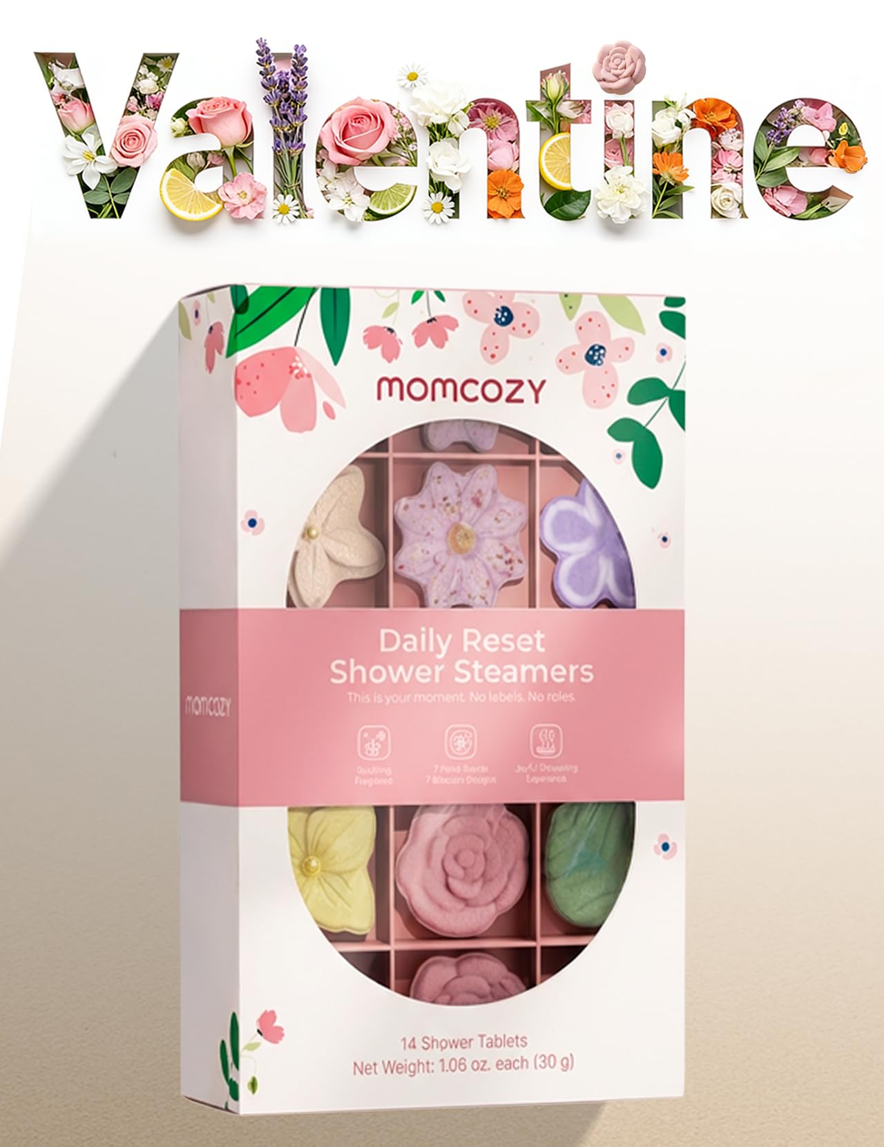Momcozy 14-Pack Shower Steamers with 7 Floral Scents, Valentine’s Day Self Care Gifts for Her, Wife, Girlfriend & Mom, at-Home Spa Aromatherapy for Daily Showers, Stress Relief: Eucalyptus