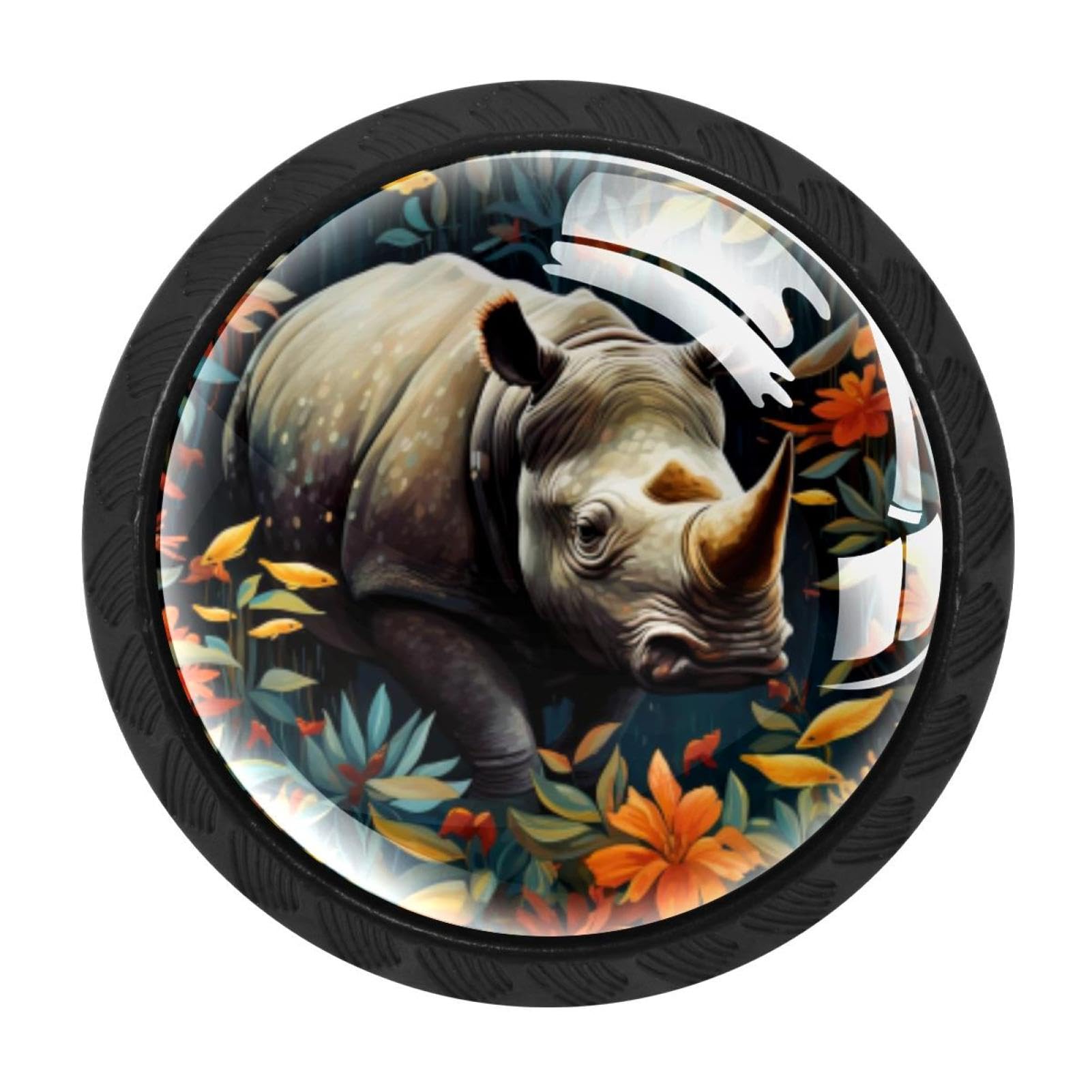 CHENZZZZ 4 Pack Rhinoceros Drawer Knob Cabinet Hardware