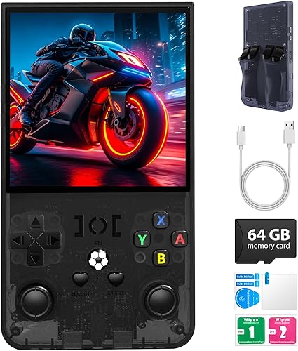 R36MAX - Consola de juegos retro, consola de juegos de mano con batería de 4000 mAh pantalla IPS de 4.0 pulgadas, sistema Linux de código abierto,
