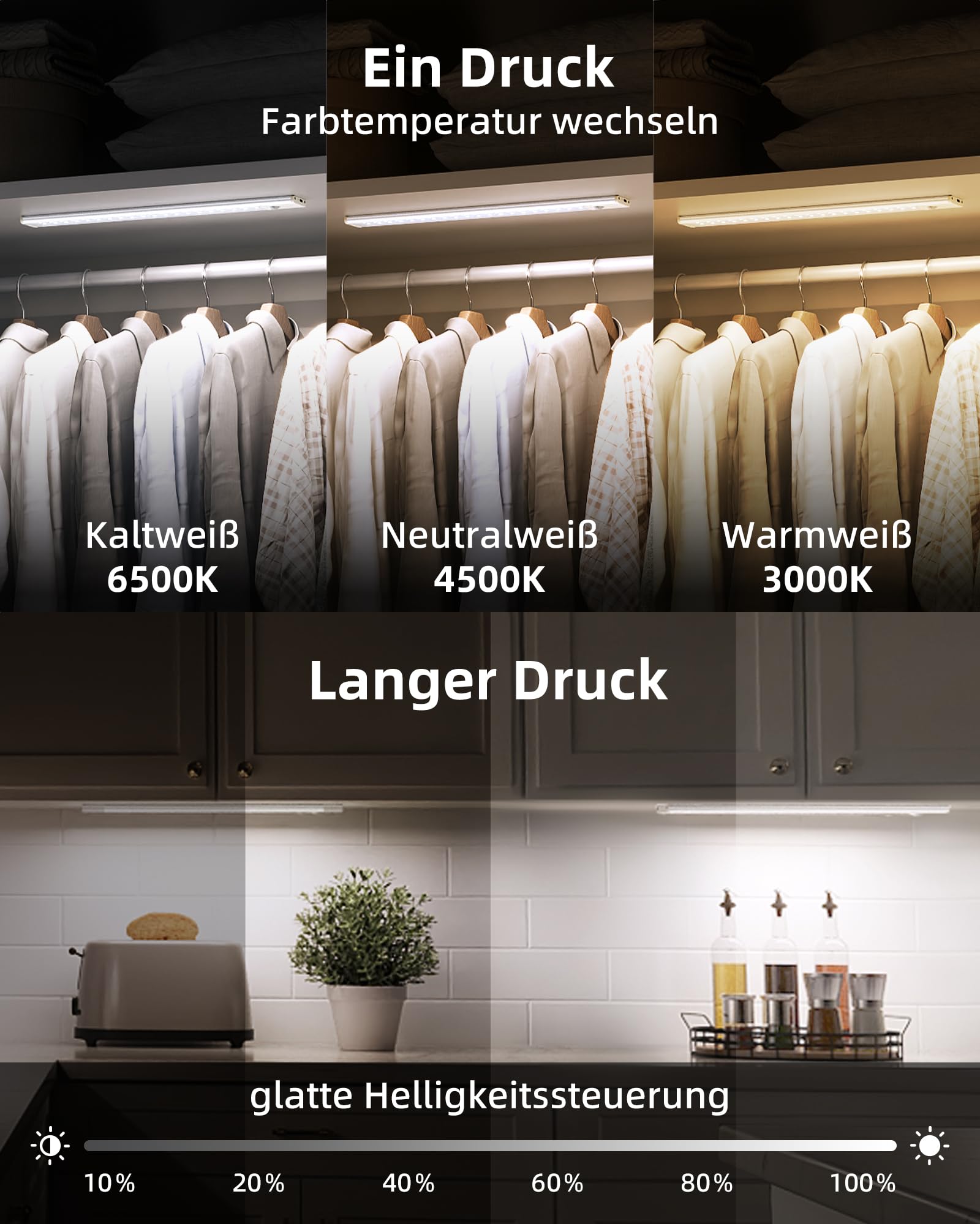 EZVALO 43 cm, illuminazione a LED con sensore di movimento