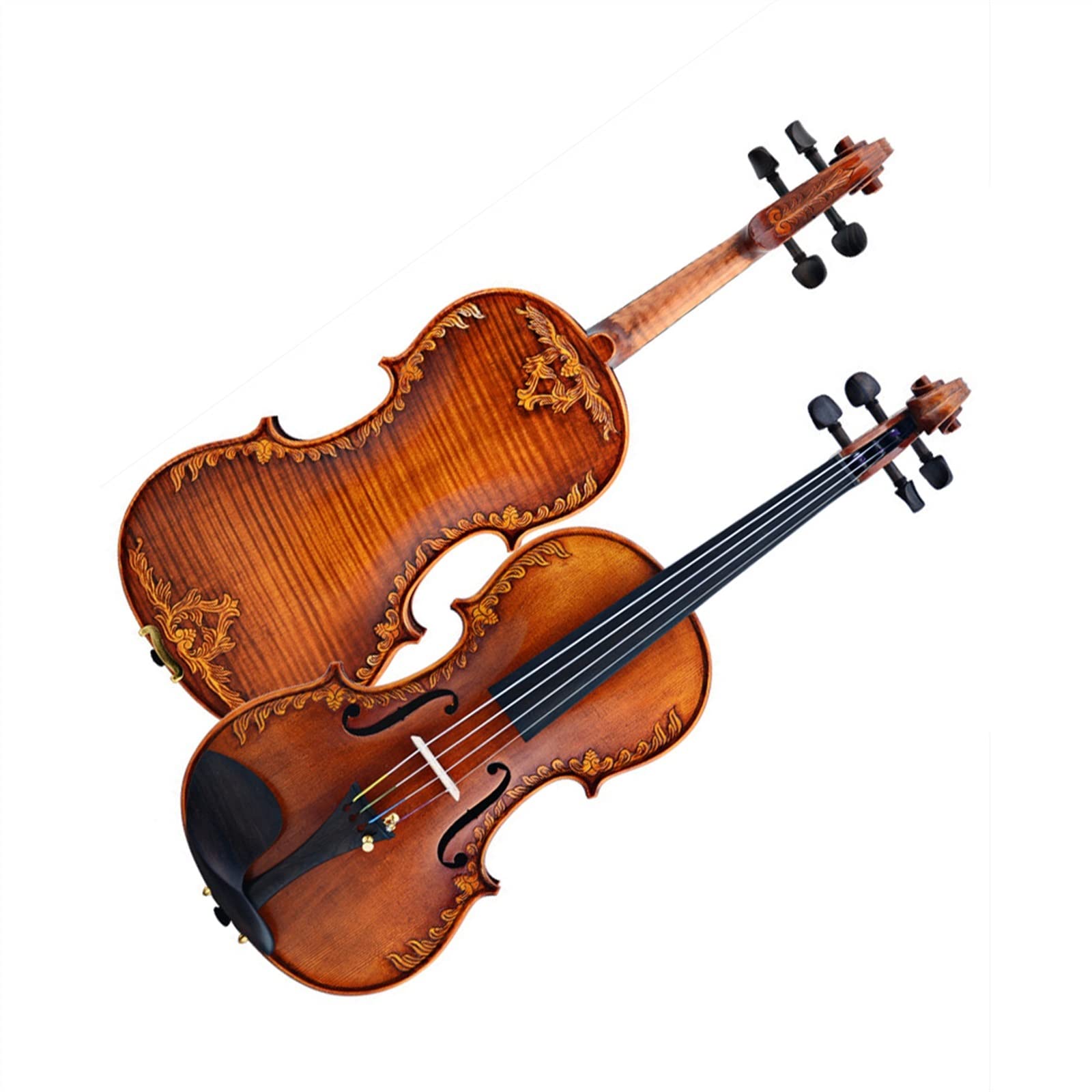 Strumento Musicale per Violino in Legno di Abete Rosso 4/4 Fatto A Mano con Cordiera in Ebano Violini per Studenti