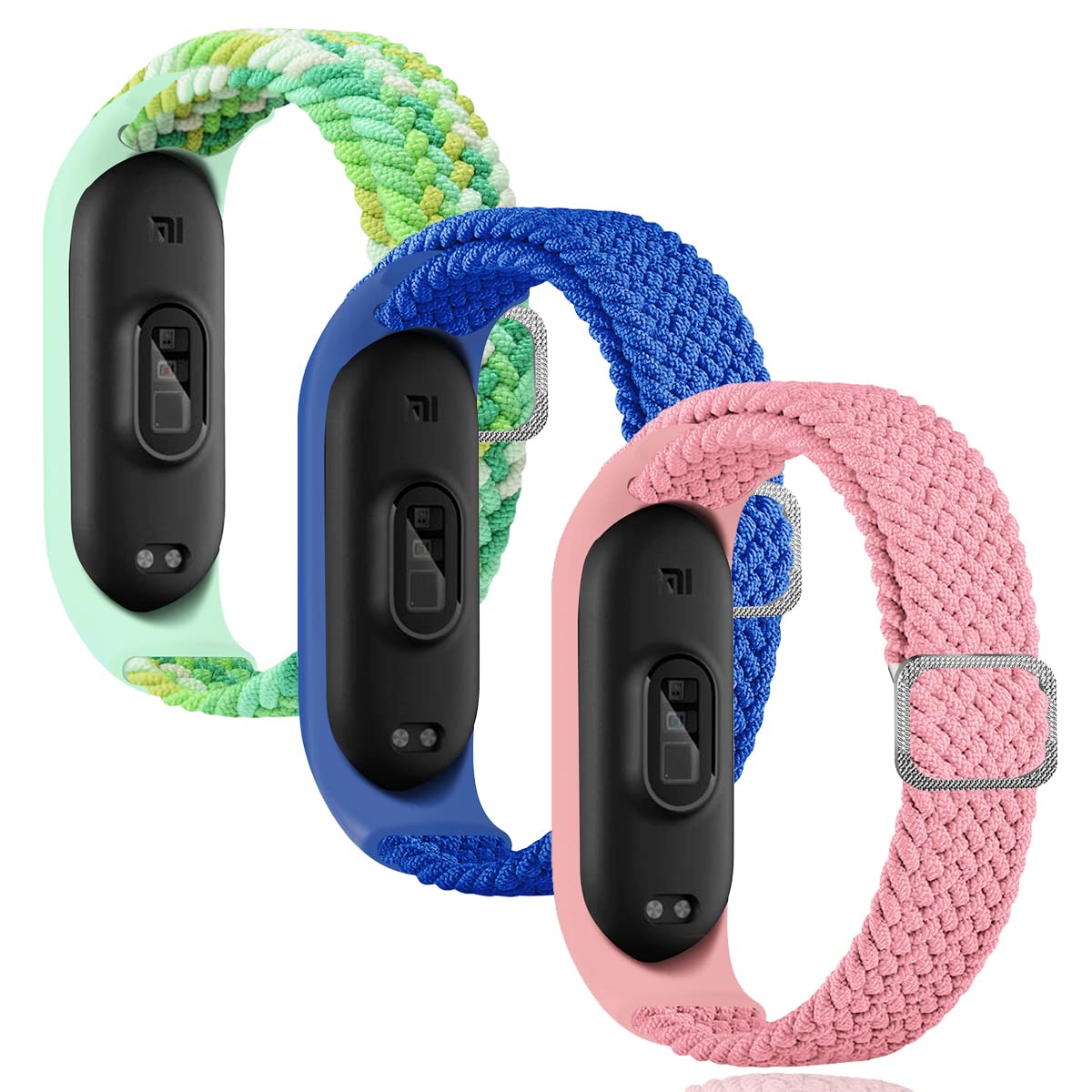 Correa de reloj de nailon para Mi Band 7/6/5/4/3 pulsera de tela elástica trenzada de nailon suave pulseras deportivas elasticidad correa de reloj expandible transpirable para Mi Band 7/6/5/4/3 — view 8