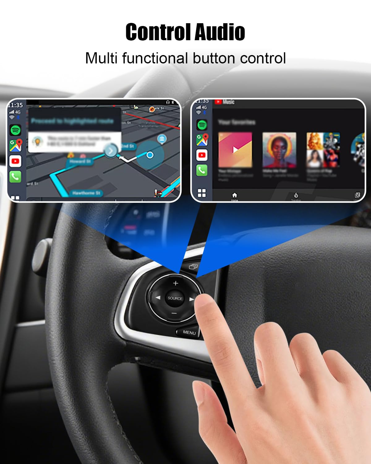 Steering Wheel Audio Control Switch Button Fit for Honda CRV 2012-2016 Fit 2014-2018 City XRV Binzhi 2014-2019 Crider 2012-2019 Replace 35880-T0A-A12 35880-T0A-A11 35880T0AA12 35880T0AA11, Left