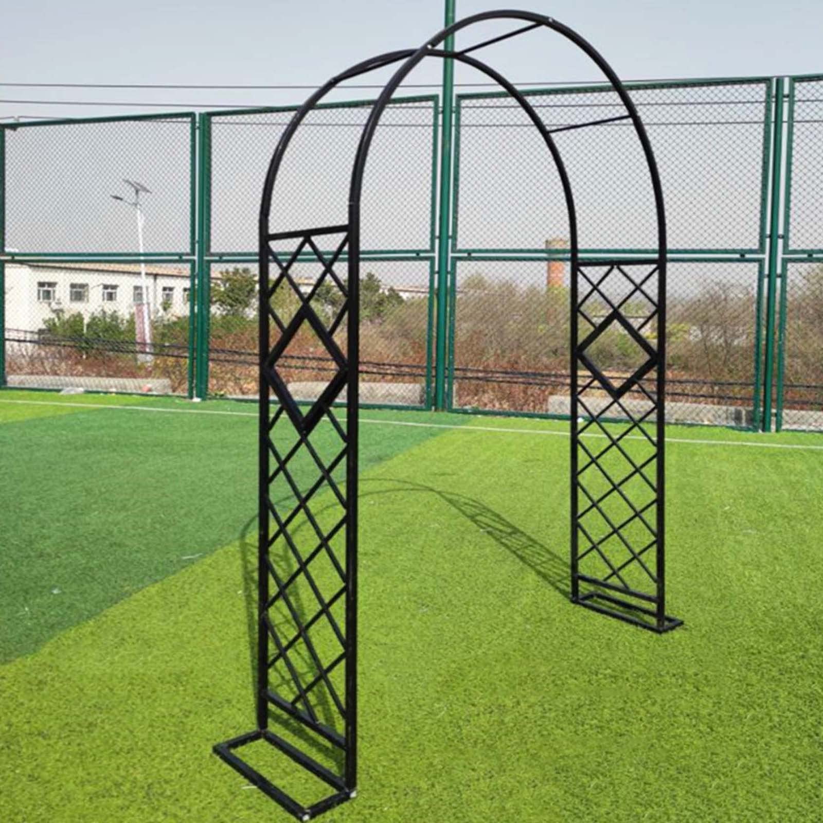 Metalowa kratka ogrodowa 2,30 m na róże i rośliny pnące, czarna, 340 x 230 cm - idealna dekoracja ślubna na zewnątrz i wsparcie patio do ekspozycji kwiatowych