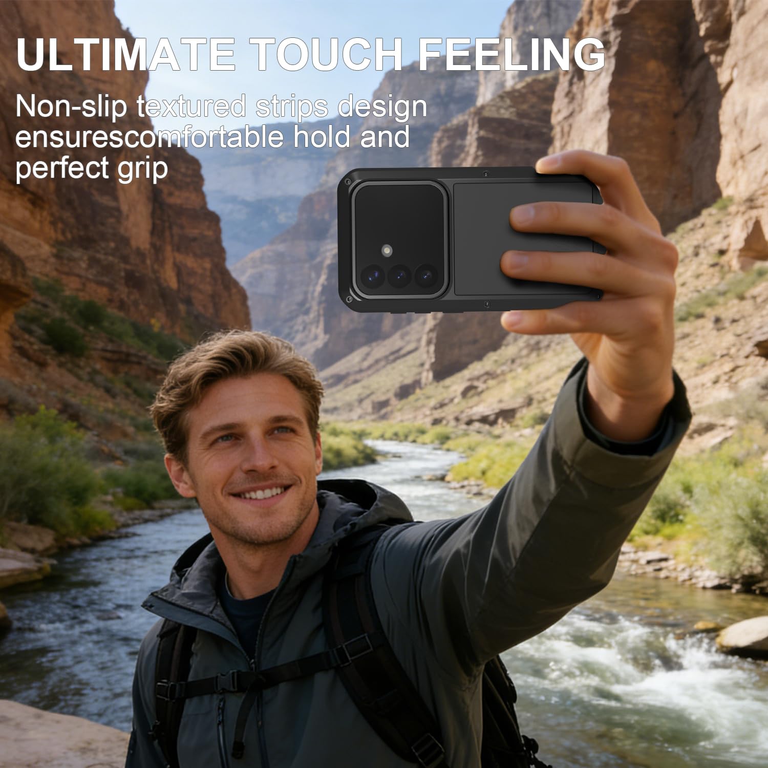 LOVE MEI Funda compatible con Samsung Galaxy S26, deportes al aire libre, militar, resistente, a prueba de golpes, a prueba de polvo, aluminio híbrido, metal, silicona y vidrio templado (negro)
