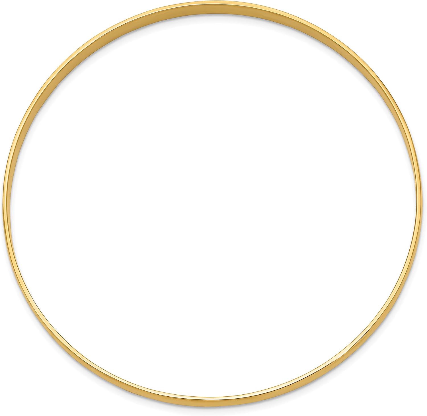 IceCarats 14K Solid Yellow Gold 4mm Half Round Slip On Bangle Bracelet