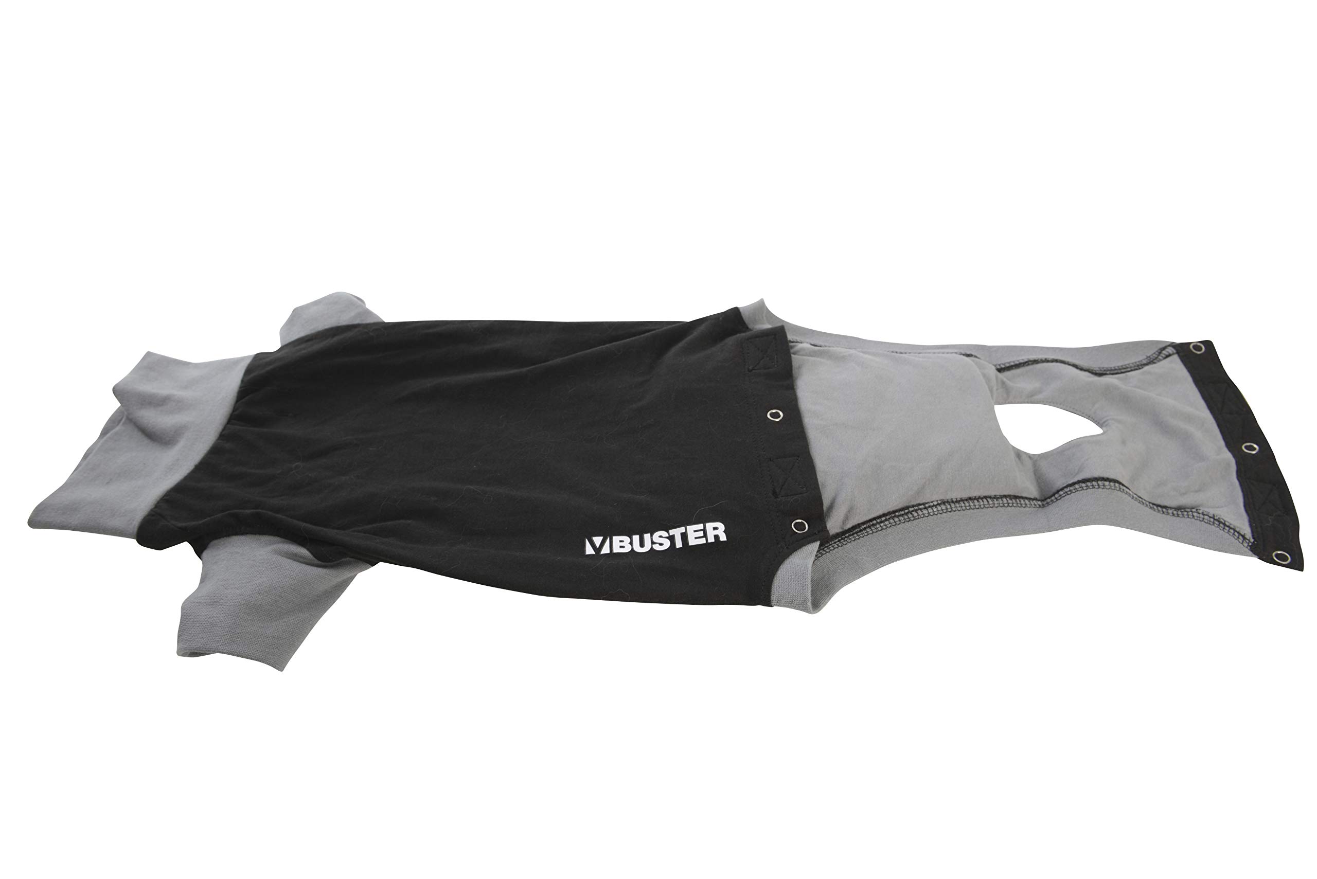 Buster Classic Body für Hunde, Größe XXS, Schwarz/Grau