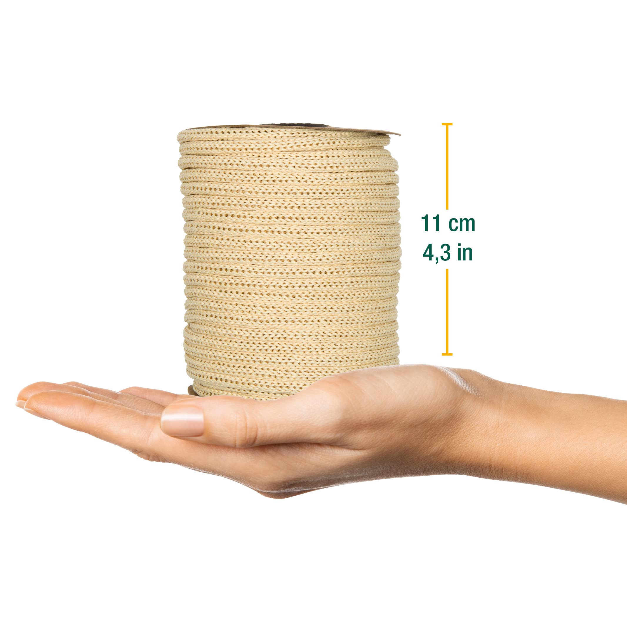 Halbach Seidenbänder Rotolo di filo di carta premium per lavori a maglia, larghezza 4 mm, lunghezza 30 m, riempibile e resistente agli strappi, per badge nominativi, cameretta dei bambini o lavori
