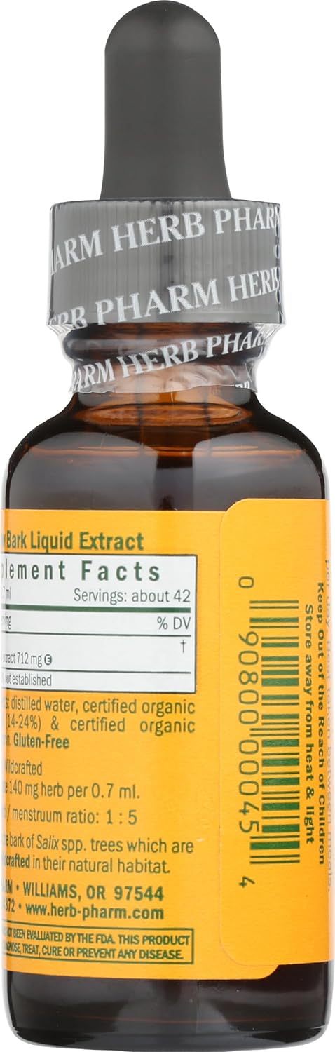 Herb Pharm Willow Bark Liquid Extract for Minor Pain - 1 Ounce (DWILL01) - Image 2